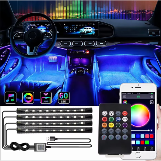Car Interior Decorative Lamps Strips Atmosphere Lamp Cold Light Decorative Dashboard Console Auto LED Ambient Lights Party Lamps